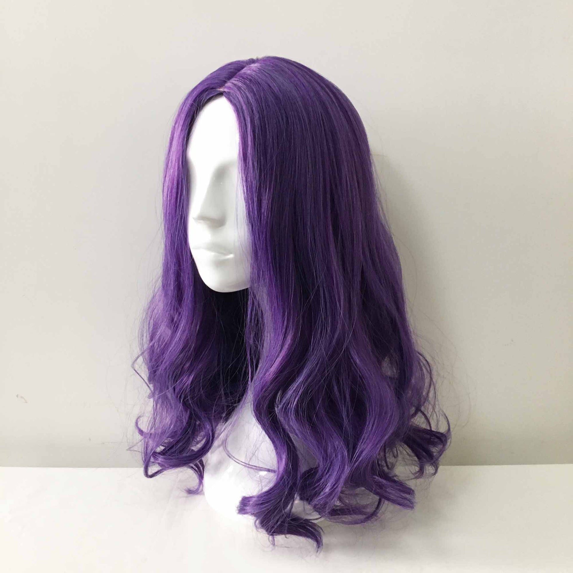 nevermindyrhead Women Purple Long Wavy Middle Part Cosplay Wig