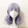 Women Purple Medium Length Fringe Bangs Cosplay wig