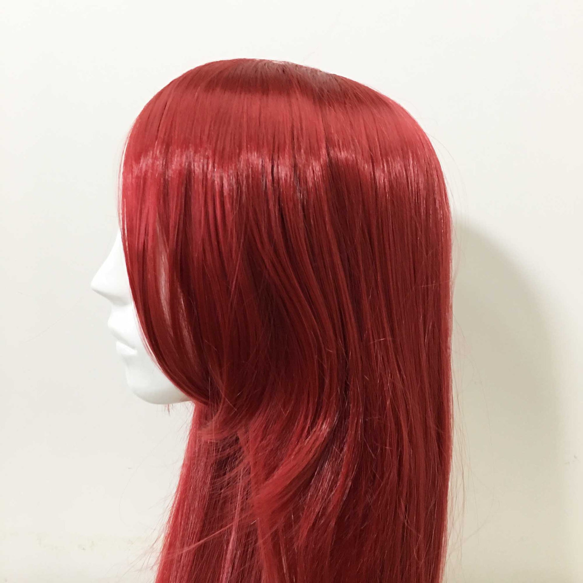 nevermindyrhead Women Red Extra Long Straight Long Bangs Middle Part Cosplay Wig