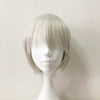 Women Silver White Short Straight Fringe Bangs Cosplay Wig