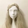 Women White Long Wavy Frizzy Princess Style Braided Side Part Cosplay Wig