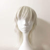 Women White Medium Length Straight Fringe Bangs Layered Mullet Cosplay Wig
