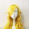 Women Yellow Long Curly Side Swept Bangs Cosplay Wig